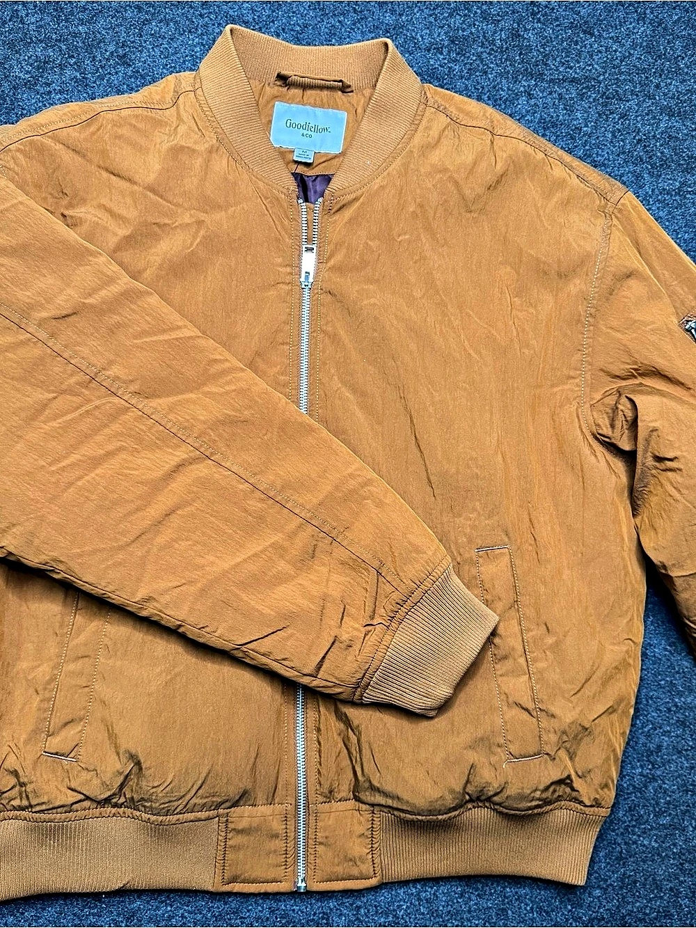 NWT Medium men’s Goodfellow & Co Men's Brown Bomber Jacket - Picture 3 of 7